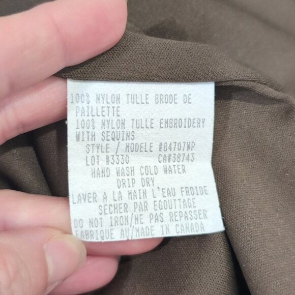 Vintage Full Sequin Cocktail Dress Sleeveless Cowl Formal Plus Size 24 Brown - Picture 10 of 10